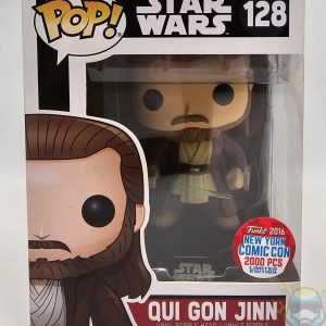 Figura Funko Pop Star Wars QUI GON JINN #128 Vinilo Bobble Head Comic Con Limited