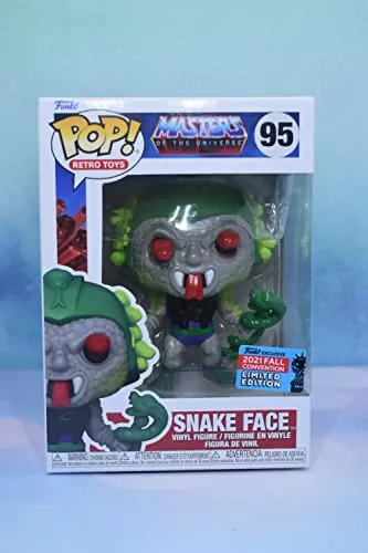 En Oferta Funko Pop! Master Of The Universe Snake Face 95 Shared Sticker 2021 Exclusive Fall Convention Figure Motu