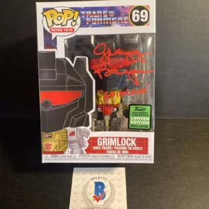 Signed Funko Pop Exclusive Transformers GRIMLOCK COA Beckett MINT Gregg Berger