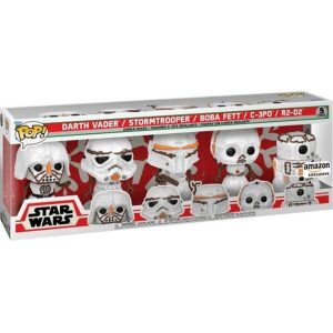Buy Funko Pop! #PACK Darth Vader, Stormtrooper, Boba Fett, C-3PO & R2-D2 Snowmen
