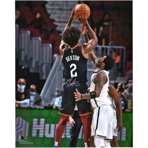 Collin Sexton Autographed Cleveland Cavaliers Autographed 16 x 20 Shot Over Kyrie Irving Photograph - Fanatics Authentic Certified