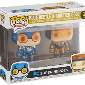 Funko Pop! Heroes: DC Heroes Booster Gold & Blue Beetle (Metallic Versions) Vinyl Figure 2-Pack