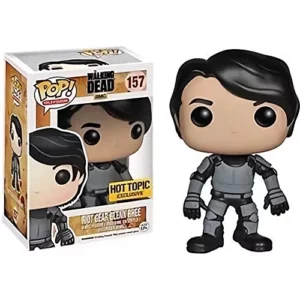 Funko Riot Gear Glenn Rhee (Hot Topic Exclusive): Walking Dead x POP! TV Vinyl Figure & 1 PET Plastic Graphical Protector Bundle [#157 / 04426 - B]